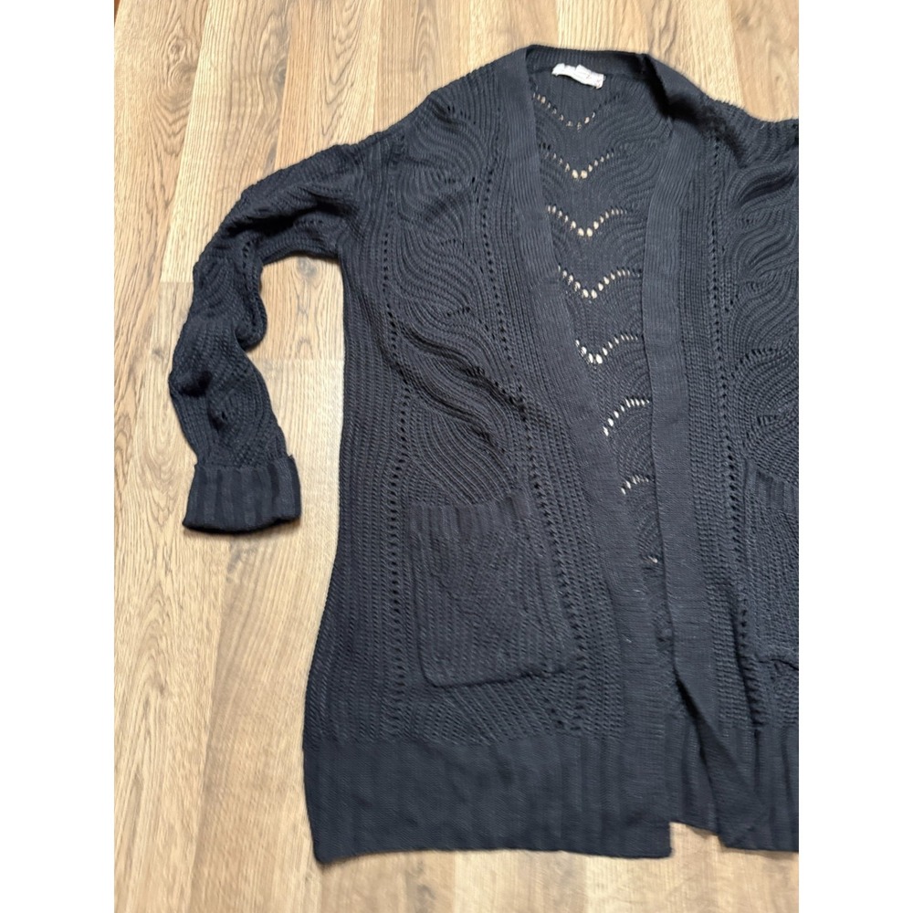 Pink Republic Sweater, Women's Size Large, Black, Long Sleeve, Open Cardigan - Picture 3 of 10